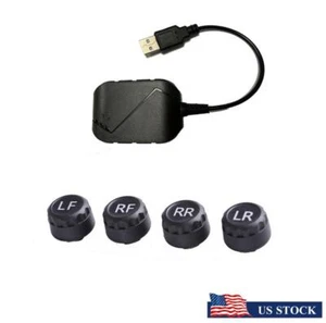 USB Android TPMS External Sensor Car Tire Pressure Temp Monitoring Alarm System - Picture 1 of 16