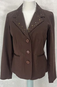 Daisy Fuentes Women's Blazer Jacket Sz 6 Coffee Bean Brown Wear to Work Career - Picture 1 of 6