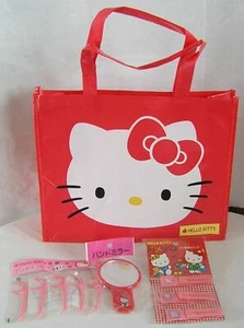 Hello Kitty Tote Shopping Bag Red Mirror Bag Clips Tooth Flossers JAPAN NEW - Bild 1 von 7