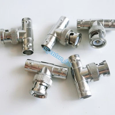 1Pcs BNC male to two BNC female jack triple T type adapter connector 3 way - Image 1 of 4
