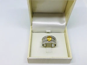 1 Bandring 18kt Weißgold mit Diamanten und Citrin Topas - Bild 1 von 2