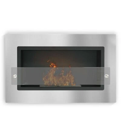 New Bio camino 64 cm da parete ELITE Acciaio Inox argento 64x40 60 - 70 arredo - Immagine 1 di 4