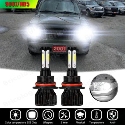 4Side LED For Ford EXPLORER 1991-2001 Headlight Kit 9007 6000K Bulbs Hi-Low Beam - Image 1 of 4