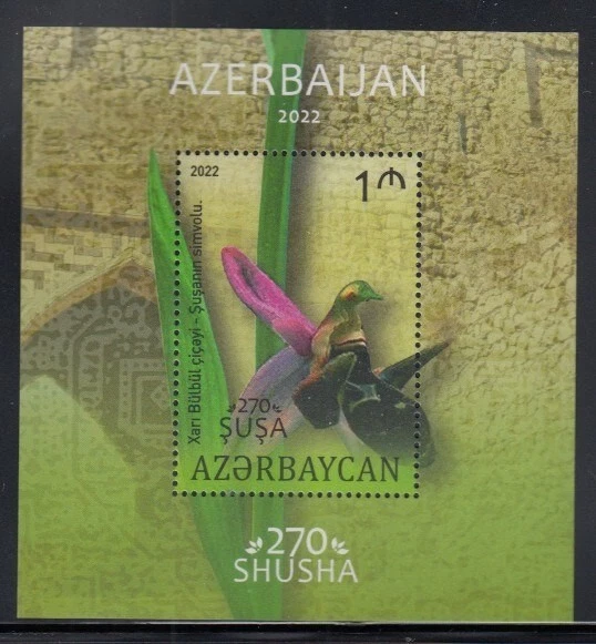AZERBAIYÁN Khari Bul Bul MNH hoja de recuerdo Foto 1 de 1