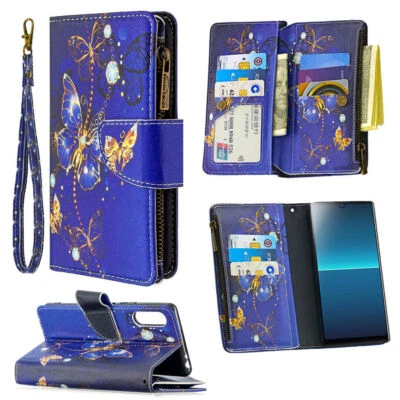 Funda Cartera Teléfono Mariposa Cremallera Para iPhone Samsung Xiaomi Huawei Moto OPPO  Foto 1 de 4
