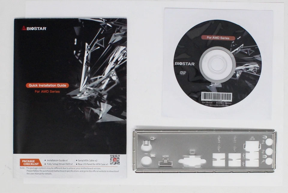 Biostar B550MH - SET Handbuch ATX IO Shield Slotblende Treiber CD (#28947) - Bild 1 von 1