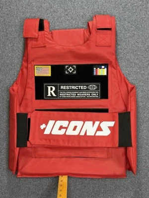 Hudson Outerwear + Icons Red Tactical Vest Adjustable OS Restricted Patch - Image 1 of 4