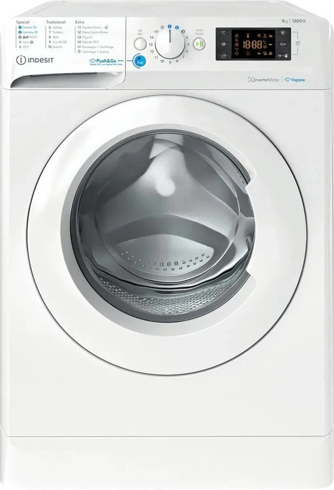INDESIT BWE91296XWVIT LAV.C/FRONT 9KG 1200GIRI CE.A DISP.DIGIT INVERTER