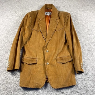 Chaqueta de Cuero Scully Para Hombre 42 Marrón Blazer Abrigo Deportivo Rockabilly Vaquero Occidental Foto 1 de 4
