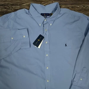 Polo Ralph Lauren Big & Tall Classic Fit Performance Stretch Oxford Blue 4XB NWT - Picture 1 of 8