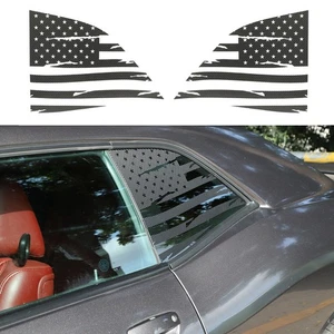 Car Rear Window Trim Sticker for Dodge Challenger 2008+ Carbon Fiber USA Flag - Picture 1 of 3