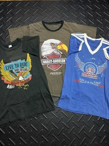 Vtg 70s 80s Harley Davidson T-shirt Live To Ride Ride To Live Medium Lot Of 3 - Picture 1 of 19
