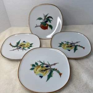 "Juego de 4 platos de pintura de frutas japoneses Kutani Ware de 6""" - Imagen 1 de 9