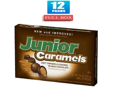 Мягкая карамель для подростков упаковка 12 шт. покрытая шоколадной театральной коробкой — 3,6 унции - Изображение 1 из 2