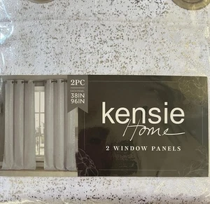 2 Packs Kenzie Home Window Panels - 2pc 38”x96” - White and Silver (4 Panels) - Picture 1 of 10