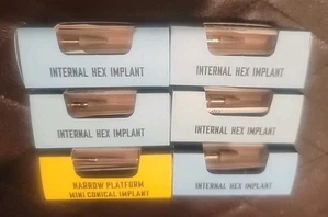 6 pcs A'B Internal Hex Implant 3, 3.75, 4.2,5,6 Standard Narrow Wide Internal - Picture 1 of 4