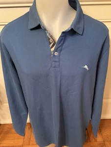 Tommy Bahama Island Zone T-Shirt Mens 2XL Blue Long Sleeve Pullover Cotton/Poly - Picture 1 of 4