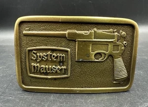Hebilla de cinturón de metal de pistola Mauser System vintage RARA Y GENIAL - Imagen 1 de 13