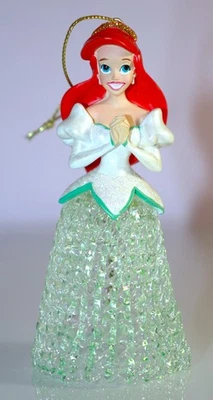 Disney PRINCESS ARIEL GLASS BELL ORNAMENT Glass Lace Dress Collectible Mermaid - Image 1 of 4