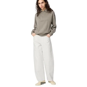 Uniqlo Off White Pantaloni a Palloncino in Cotone Conici Donna 10 - Foto 1 di 11