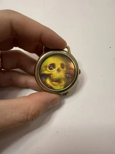 💀 Vintage Skull Face Holographic Quartz Watch – Lenticular Moving Image - Picture 1 of 6