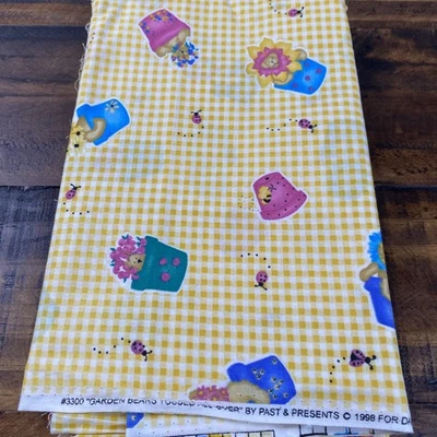 Macetas lanzadas vintage de tela Daisy Kingdom de osos de jardín 2 yardas 14 pulgadas Foto 1 de 4