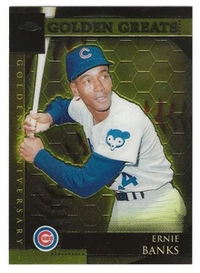 2001 Topps Chrome Golden Anniversary #02 Ernie Banks Chicago Cubs BV$5 Insert #2 - Picture 1 of 1