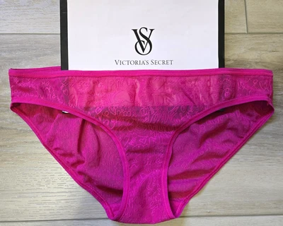 Vintage Victoria's Secret PINK Sheer Graffiti Print Low-Rise Bikini Panties M - Image 1 of 3