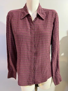 Blusa Liz Clairborne Mujer Mediana Seda Abotonada Rosa Multicolor - Imagen 1 de 4