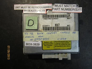 97 98 BUCK CENTURY CHASSIS ABS MODULE OEM #09350311 CHJF (( BOX-3829 )) - Picture 1 of 2