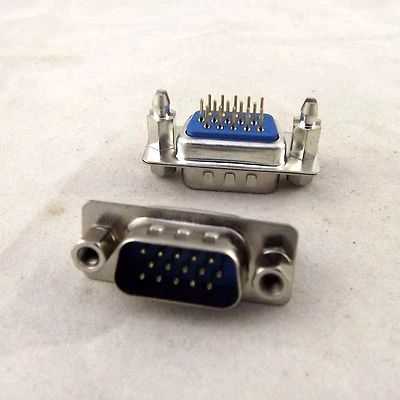 2x D-SUB DB15 15 Pin Male DIP PCB Straight Solder Connector Adapter DP15 3 Rows - Image 1 of 4