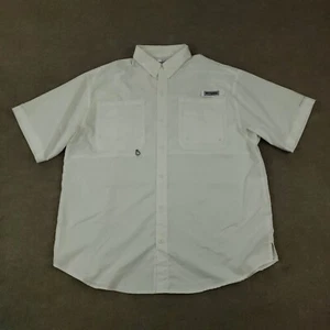 Columbia PFG Shirt Mens Large White Short Sleeve Button Up Casual Vented - Picture 1 of 8