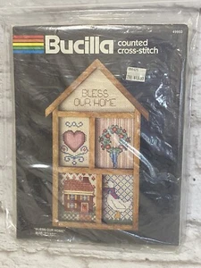 Bucilla Counted Cross Stitch Kit 49960 Bless Our Home with Frame 5"x11" - Bild 1 von 2