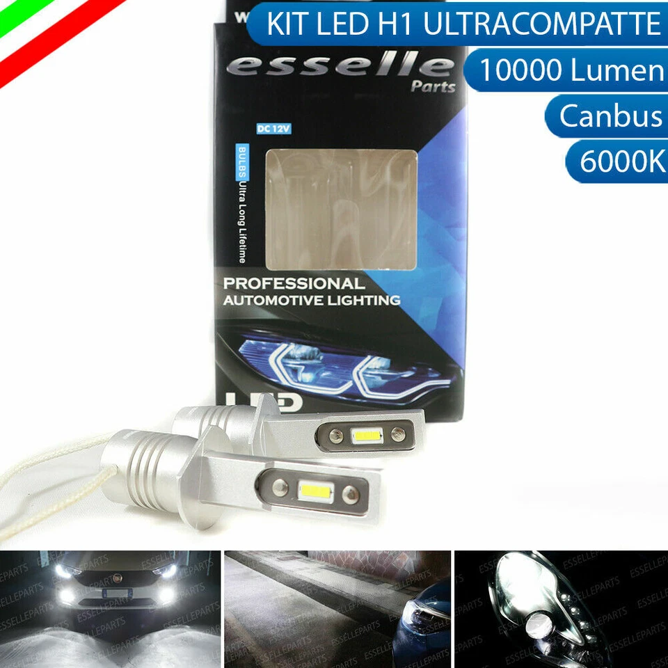 KIT LED RENAULT LAGUNA I LAMPADE H1 FENDINEBBIA CANBUS 6000K 10000 LUMEN - Immagine 1 di 4