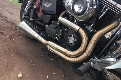 Exhaust Pipes 2 Into 1 Harley-Davidson Dyna Wide Glide Screamin Eagle FXDWG - Image 1 of 3