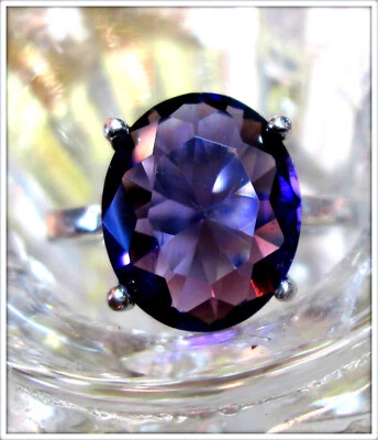 ANILLO ALEJANDARITA PIEDRA PRECIOSA CORTE OVALADO DAMAS ÚNICO ORO 18K RELLENO TALLA 8.5 Foto 1 de 4