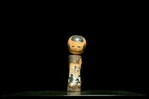 Japanese Wooden Doll Vintage Ornament KOKESHI Antique Sculpture/H 5.1"/KHY29/75 - Picture 1 of 7