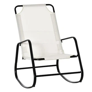 Outsunny Garden Rocking Chair, Outdoor Indoor Sling Fabric Rocker for Patio New - Picture 1 of 7