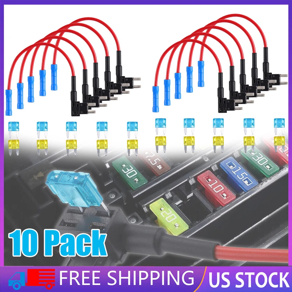 30PCS Fuse Tap Adapter Kit 12V 15 Amp 20Amp Car Add-a-circuit Mini ATM APM Blade - Image 1 of 4
