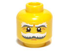Lego - Minifig, Head Moustache & Eyebrows White & Gray Bushy W/ Crow's Feet