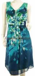 148 $ Donna Ricco New York Sea Breeze vielseitiges Designerkleid mit mehreren Knöpfen US 8 - Bild 1 von 3