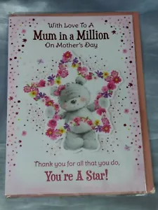 TARJETA DEL DÍA DE LA MADRE LINDA MAMÁ GRANDE LUJO INSERTO DE COLOR DE ALTA CALIDAD - Imagen 1 de 2