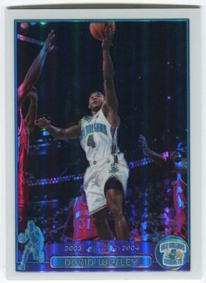 DAVID WESLEY 2003-04 Topps Chrome REFRACTOR insert card #102 Hornets - Image 1 of 2