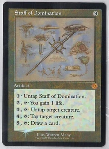 1x Staff of Domination *Foil* - The Brothers' War Retro Artifacts - Near Mint - Foto 1 di 1