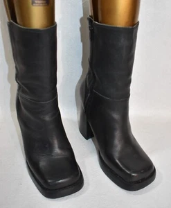 Botas Candies Negro Plataforma Talla 6.5 Cuero Vintage - Imagen 1 de 8