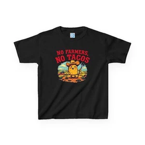 Kinder T-Shirt, No Farmers No Tacos Shirt, lustiges Baumwolltop - Bild 1 von 21