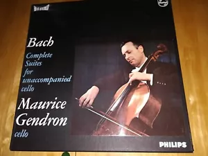GENDRON Bach Solo Cello Suites PHILIPS STEREO 835272/74 3 LPs France NM - Picture 1 of 3