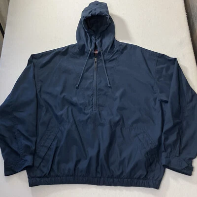 Chaqueta cortavientos vintage King Louie para hombre XL 1/2 cremallera pulóver azul marino Foto 1 de 4
