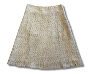 St. John Couture gefütterter Rock Damengröße 6 elfenbeinfarben cremefarben/schwarz gesprenkelt - Bild 1 von 7
