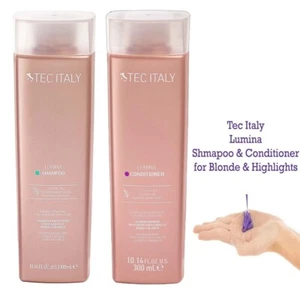 Tec Italy Lumina Hair Dye Shampoo & Conditioner Set for blond & gray hair 10.1oz - Picture 1 of 4